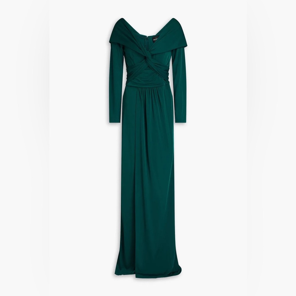 ZAC POSEN Twist-front Draped Jersey Gown Dress Size 12
